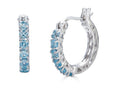FJC Finejewelers Sterling Silver Blue Topaz Small Hoop Earrings