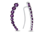 FJC Finejewelers Sterling Silver Amethyst Earrings Climbers with Wirehook
