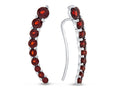 FJC Finejewelers Sterling Silver Garnet Earrings Climbers with Wirehook