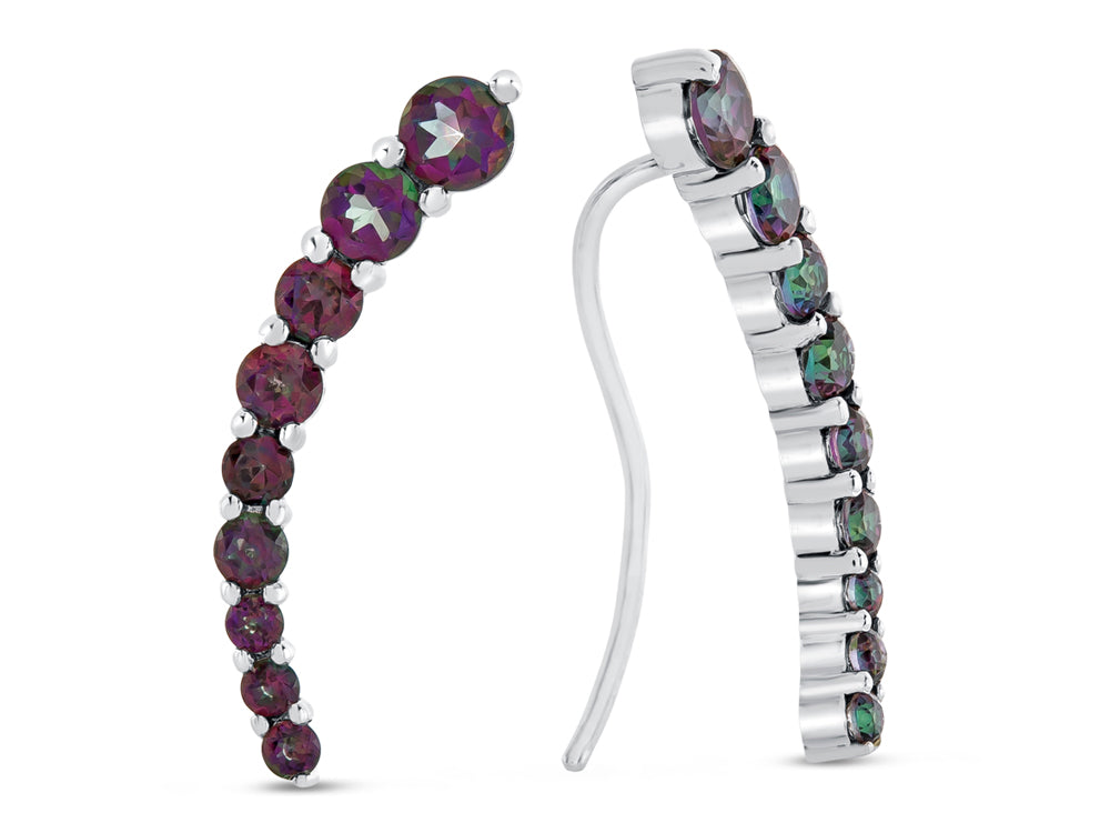 FJC Finejewelers Sterling Silver Mystic Topaz Earrings Climbers with Wirehook