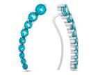 FJC Finejewelers Sterling Silver Coated Paraiba Topaz Earrings Climbers with Wirehook