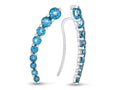 FJC Finejewelers Sterling Silver Swiss Blue Topaz Earrings Climbers with Wirehook