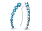 FJC Finejewelers Sterling Silver Swiss Blue Topaz Earrings Climbers with Wirehook