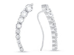 FJC Finejewelers Sterling Silver White Topaz Earrings Climbers with Wirehook
