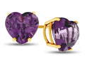 FJC Finejewelers 7x7mm Heart Shaped Amethyst Post-With-Friction-Back Stud Earrings