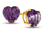 FJC Finejewelers 7x7mm Heart Shaped Amethyst Post-With-Friction-Back Stud Earrings