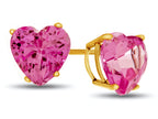 FJC Finejewelers 7x7mm Heart Shaped Created Pink Sapphire Post-With-Friction-Back Stud Earrings