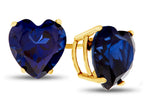 FJC Finejewelers 7x7mm Heart Shaped Created Blue Sapphire Post-With-Friction-Back Stud Earrings