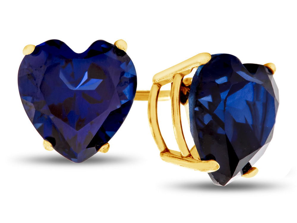 FJC Finejewelers 7x7mm Heart Shaped Created Blue Sapphire Post-With-Friction-Back Stud Earrings