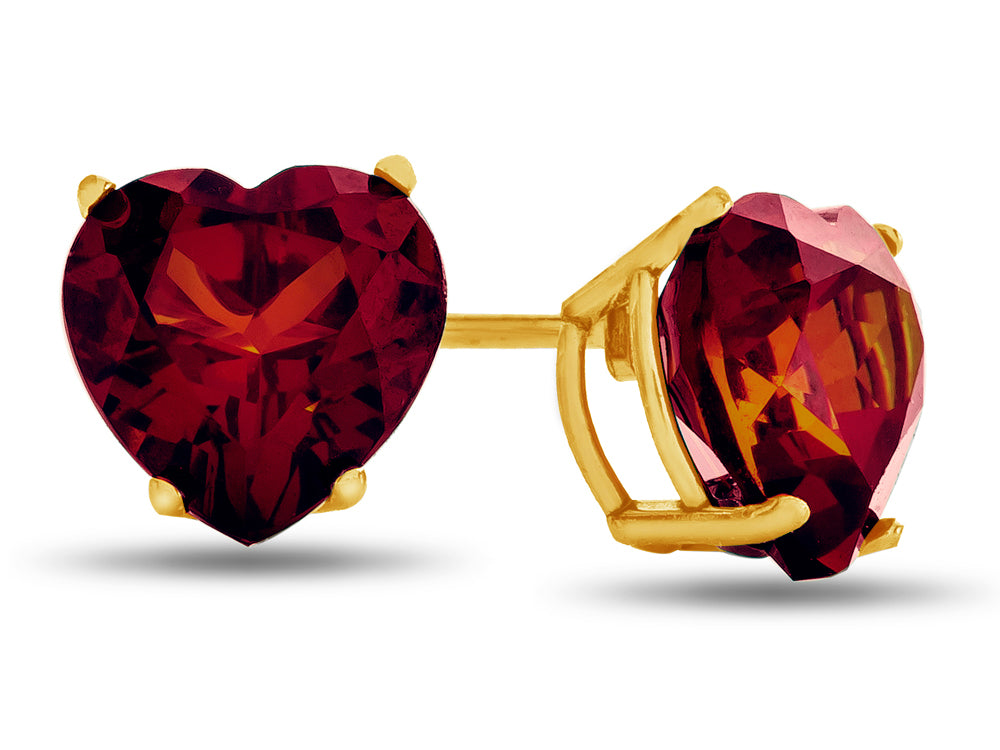 FJC Finejewelers 7x7mm Heart Shaped Garnet Post-With-Friction-Back Stud Earrings