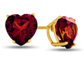 FJC Finejewelers 7x7mm Heart Shaped Garnet Post-With-Friction-Back Stud Earrings