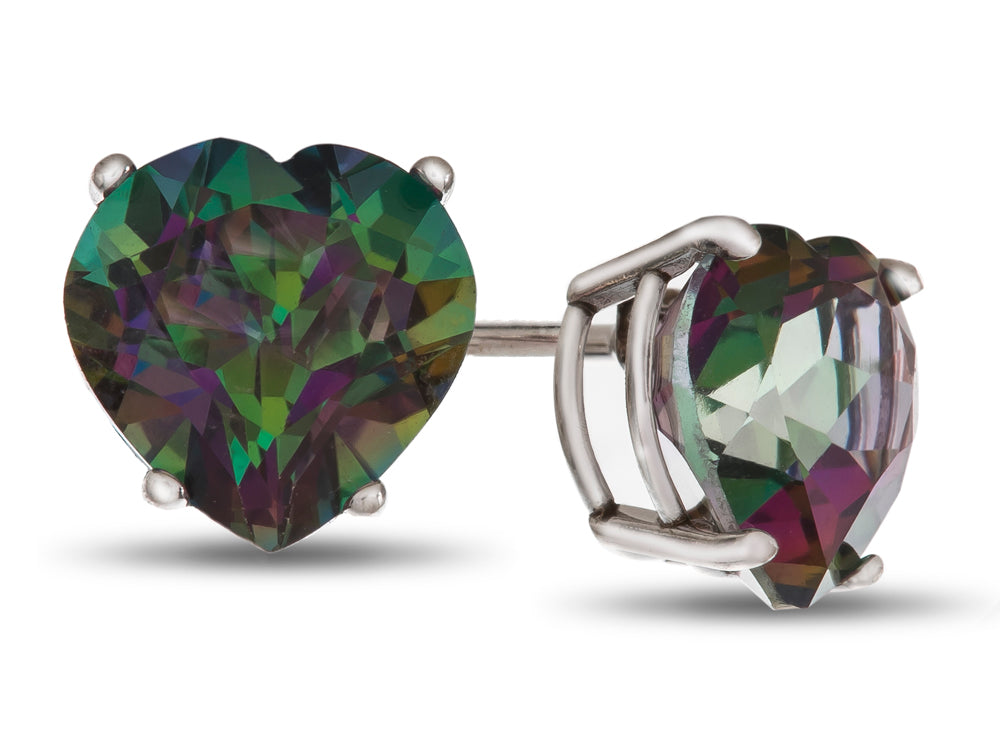 FJC Finejewelers 7x7mm Heart Shaped Mystic Topaz Post-With-Friction-Back Stud Earrings