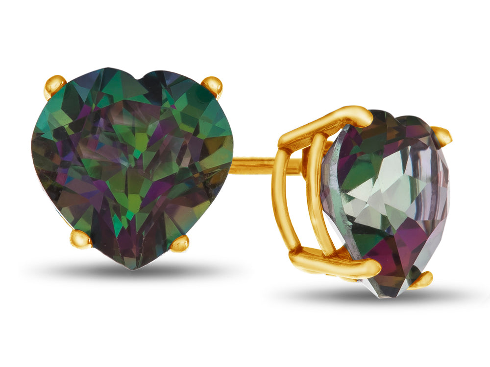 FJC Finejewelers 7x7mm Heart Shaped Mystic Topaz Post-With-Friction-Back Stud Earrings