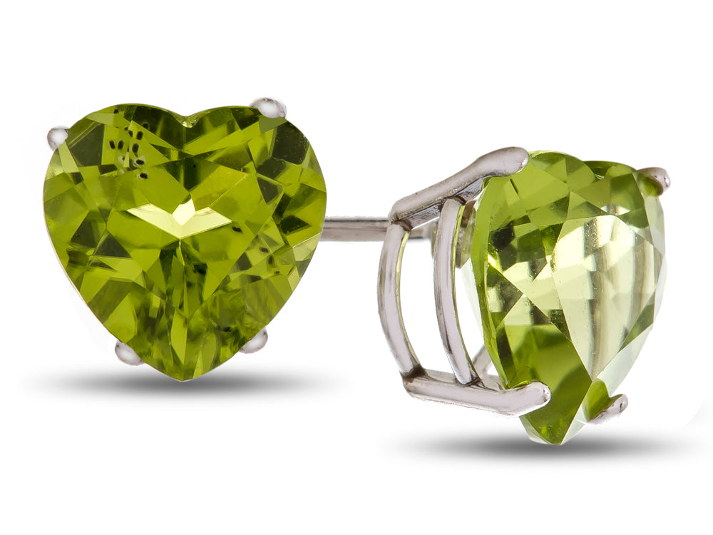 FJC Finejewelers 7x7mm Heart Shaped Peridot Post-With-Friction-Back Stud Earrings