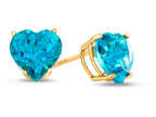 FJC Finejewelers 7x7mm Heart Shaped Coated Paraiba Topaz Post-With-Friction-Back Stud Earrings