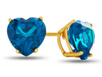 FJC Finejewelers 7x7mm Heart Shaped Simulated Aquamarine Post-With-Friction-Back Stud Earrings