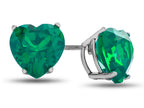 FJC Finejewelers 7x7mm Heart Shaped Simulated Emerald Post-With-Friction-Back Stud Earrings