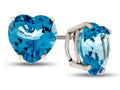 FJC Finejewelers 7x7mm Heart Shaped Swiss Blue Topaz Post-With-Friction-Back Stud Earrings