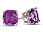 FJC Finejewelers 7x7mm Cushion-Cut Amethyst Post-With-Friction-Back Stud Earrings