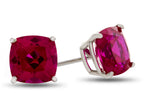 FJC Finejewelers 7x7mm Cushion-Cut Created Ruby Post-With-Friction-Back Stud Earrings