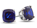 FJC Finejewelers 7x7mm Cushion-Cut Created Blue Sapphire Post-With-Friction-Back Stud Earrings