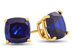 FJC Finejewelers 7x7mm Cushion-Cut Created Blue Sapphire Post-With-Friction-Back Stud Earrings