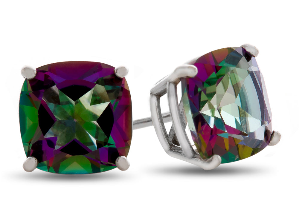 FJC Finejewelers 7x7mm Cushion-Cut Mystic Topaz Post-With-Friction-Back Stud Earrings