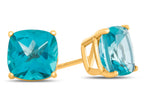 FJC Finejewelers 7x7mm Cushion-Cut Coated Paraiba Topaz Post-With-Friction-Back Stud Earrings