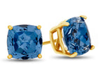 FJC Finejewelers 7x7mm Cushion-Cut Simulated Aquamarine Post-With-Friction-Back Stud Earrings