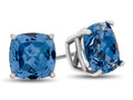 FJC Finejewelers 7x7mm Cushion-Cut Simulated Aquamarine Post-With-Friction-Back Stud Earrings