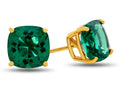 FJC Finejewelers 7x7mm Cushion-Cut Simulated Emerald Post-With-Friction-Back Stud Earrings