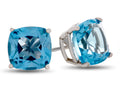 FJC Finejewelers 7x7mm Cushion-Cut Swiss Blue Topaz Post-With-Friction-Back Stud Earrings