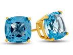 FJC Finejewelers 7x7mm Cushion-Cut Swiss Blue Topaz Post-With-Friction-Back Stud Earrings