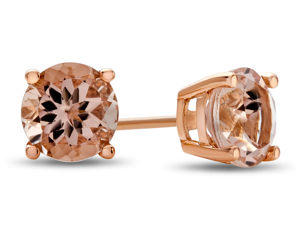 FJC Finejewelers 6 mm Round Morganite Post-With-Friction-Back Stud Earrings