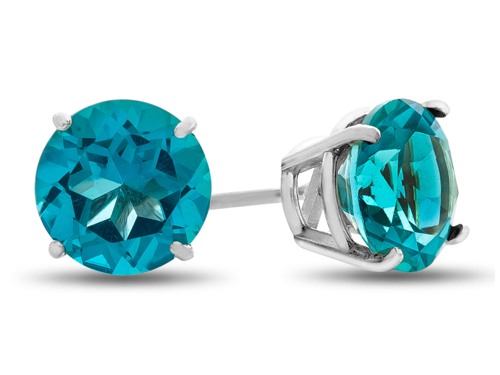 FJC Finejewelers 6x6mm Round Coated Paraiba Topaz Post-With-Friction-Back Stud Earrings
