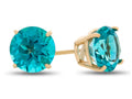 FJC Finejewelers 6x6mm Round Coated Paraiba Topaz Post-With-Friction-Back Stud Earrings