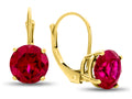 FJC Finejewelers 7x7mm Round Created Ruby Lever-back Drop Earrings