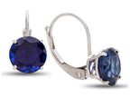 FJC Finejewelers 7x7mm Round Created Blue Sapphire Lever-back Drop Earrings