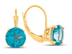 FJC Finejewelers 7x7mm Round Coated Paraiba Topaz Lever-back Drop Earrings