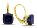 FJC Finejewelers 7x7mm Cushion-Cut Created Blue Sapphire Lever-back Drop Earrings