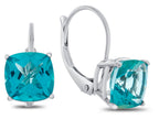 FJC Finejewelers 7x7mm Cushion-Cut Coated Paraiba Topaz Lever-back Drop Earrings