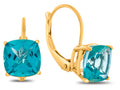 FJC Finejewelers 7x7mm Cushion-Cut Coated Paraiba Topaz Lever-back Drop Earrings