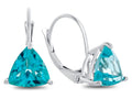 FJC Finejewelers 7x7mm Trillion Coated Paraiba Topaz Lever-back Drop Earrings