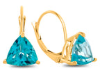 FJC Finejewelers 7x7mm Trillion Coated Paraiba Topaz Lever-back Drop Earrings