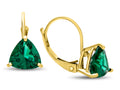 FJC Finejewelers 7x7mm Trillion Simulated Emerald Lever-back Drop Earrings