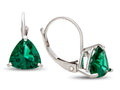 FJC Finejewelers 7x7mm Trillion Simulated Emerald Lever-back Drop Earrings