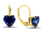 FJC Finejewelers 7x7mm Heart Shaped Created Blue Sapphire Lever-back Drop Earrings