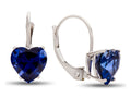 FJC Finejewelers 7x7mm Heart Shaped Created Blue Sapphire Lever-back Drop Earrings
