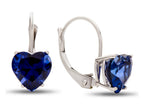 FJC Finejewelers 7x7mm Heart Shaped Created Blue Sapphire Lever-back Drop Earrings