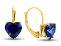 FJC Finejewelers 7x7mm Heart Shaped Created Blue Sapphire Lever-back Drop Earrings